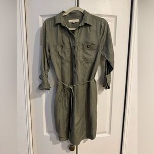 LOFT Sage Green Long Sleeve Dress